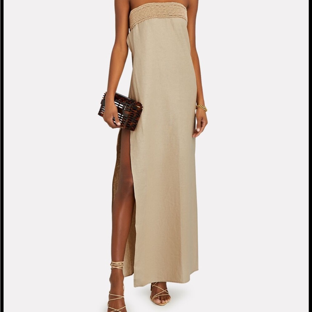 Summery Linen Maxi Dress with Side Slit
